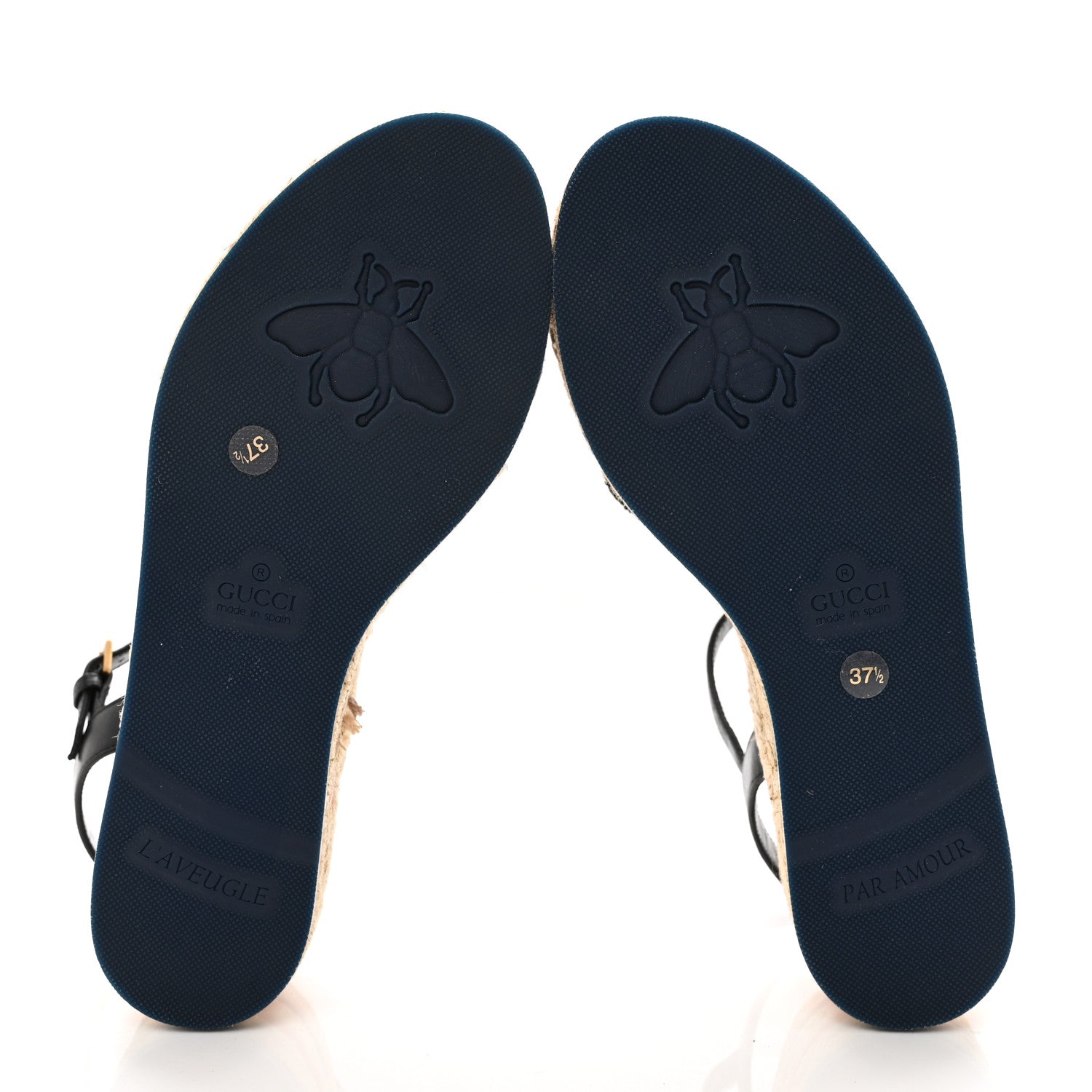 Gucci Cotton Malaga Kid Crochet Pearly GG Lilibeth Espadrille Platform Sandals 37.5 Black 6 of 14