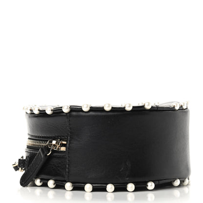 Chanel Calfskin Quilted Pearl Round Clutch With Chain Black 4 of 9