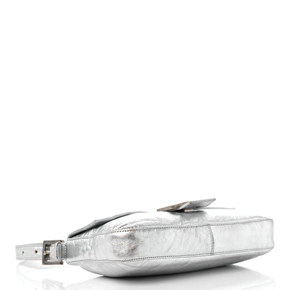 Fendi Metallic Calfskin Baguette Silver 4 of 14