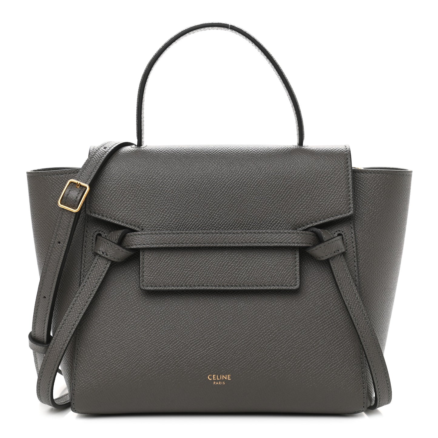Grained Calfskin Pico Belt Bag Grey