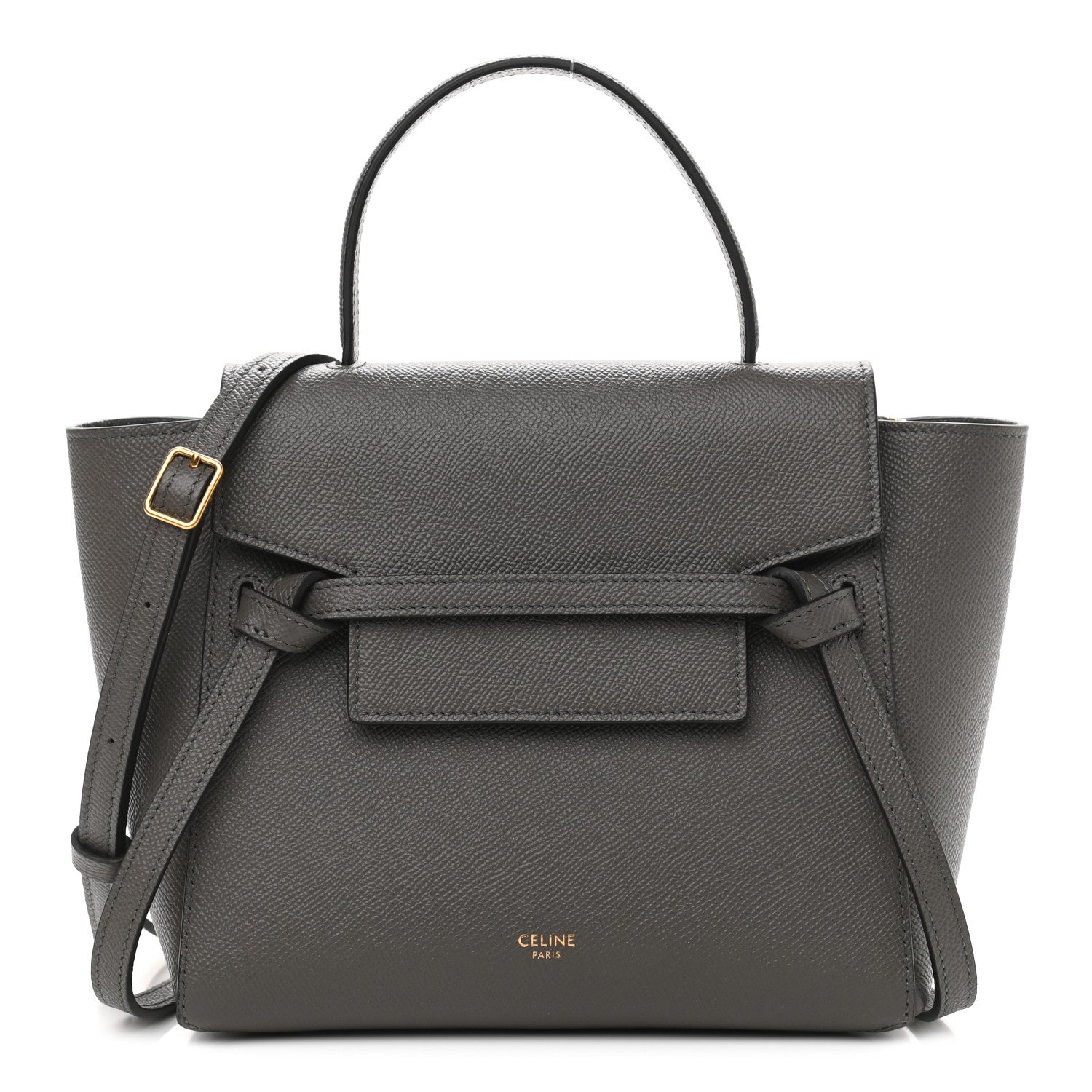 Celine Grained Calfskin Pico Belt Bag Grey 1 of 10