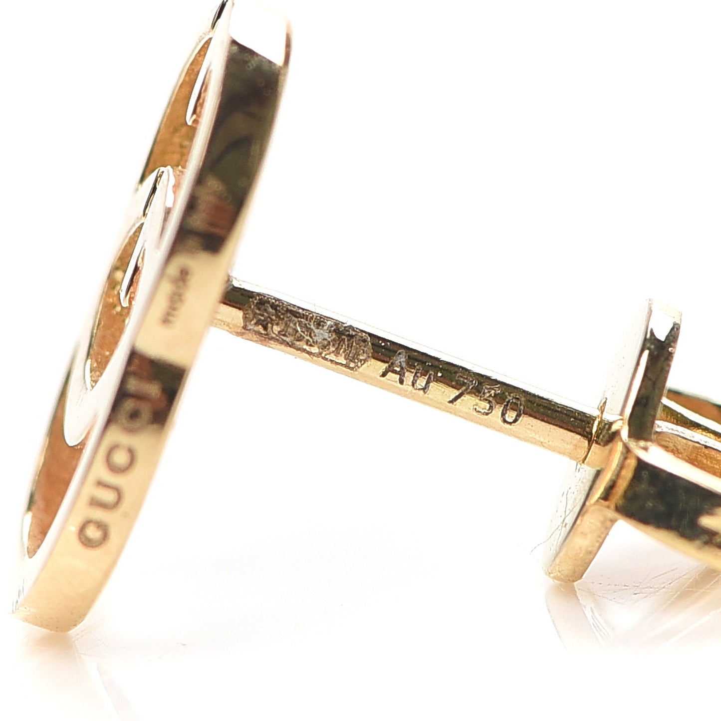 18K Yellow Gold GG Tissue Stud Earrings