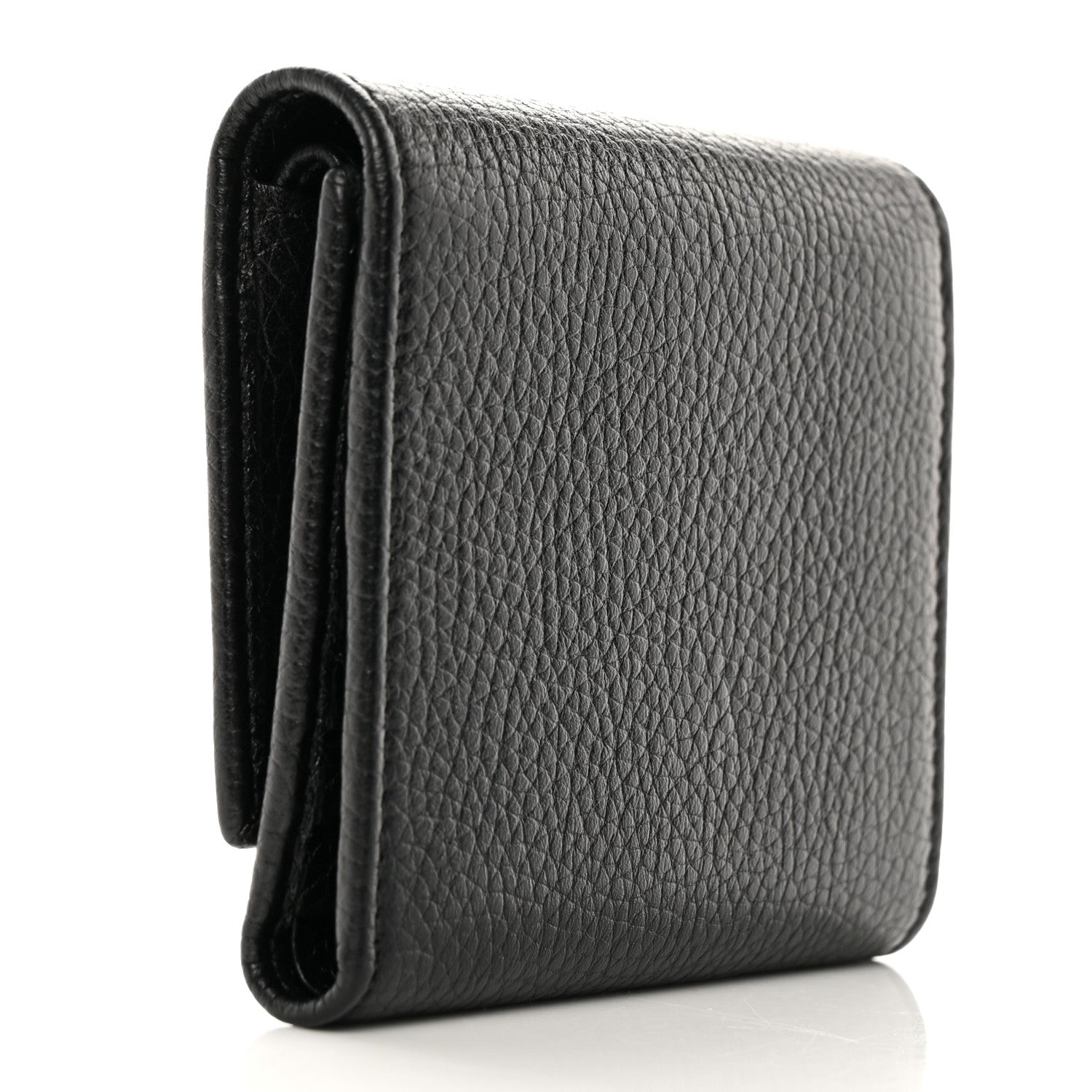 Gucci Pebbled Calfskin Soho Compact Flap Wallet Black 3 of 17