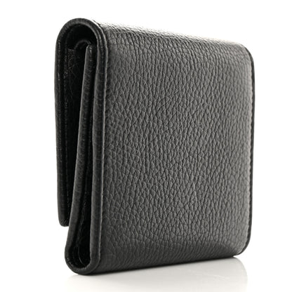 Gucci Pebbled Calfskin Soho Compact Flap Wallet Black 3 of 17