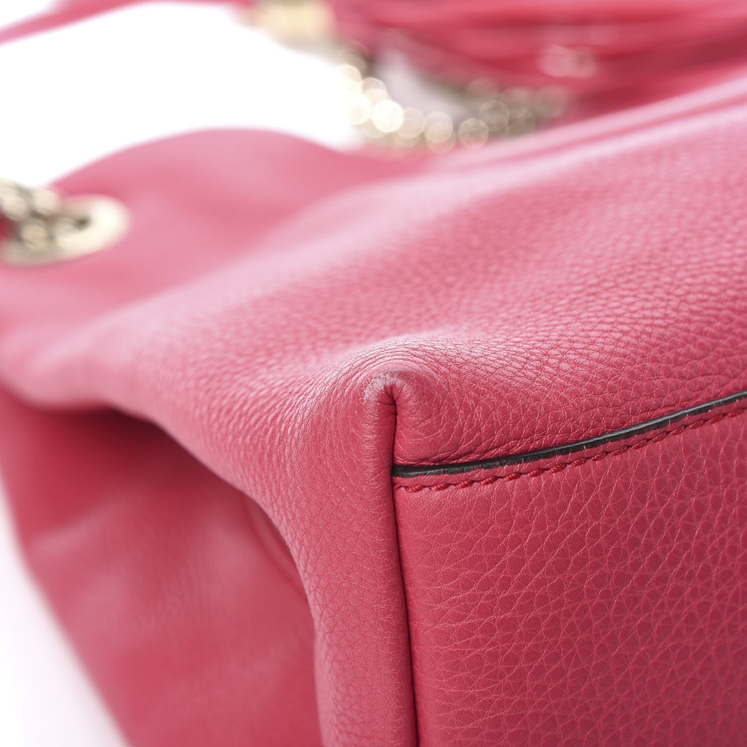Gucci Pebbled Calfskin Medium Soho Chain Shoulder Bag Pink 9 of 12
