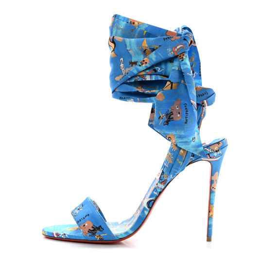 Crepe Satin Greekaba Du Desert 100 Sandal 40 Blue Multicolor