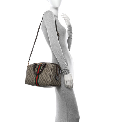 Gucci GG Supreme Monogram Web Medium Ophidia Top Handle Bag Beige Ebony 2 of 12