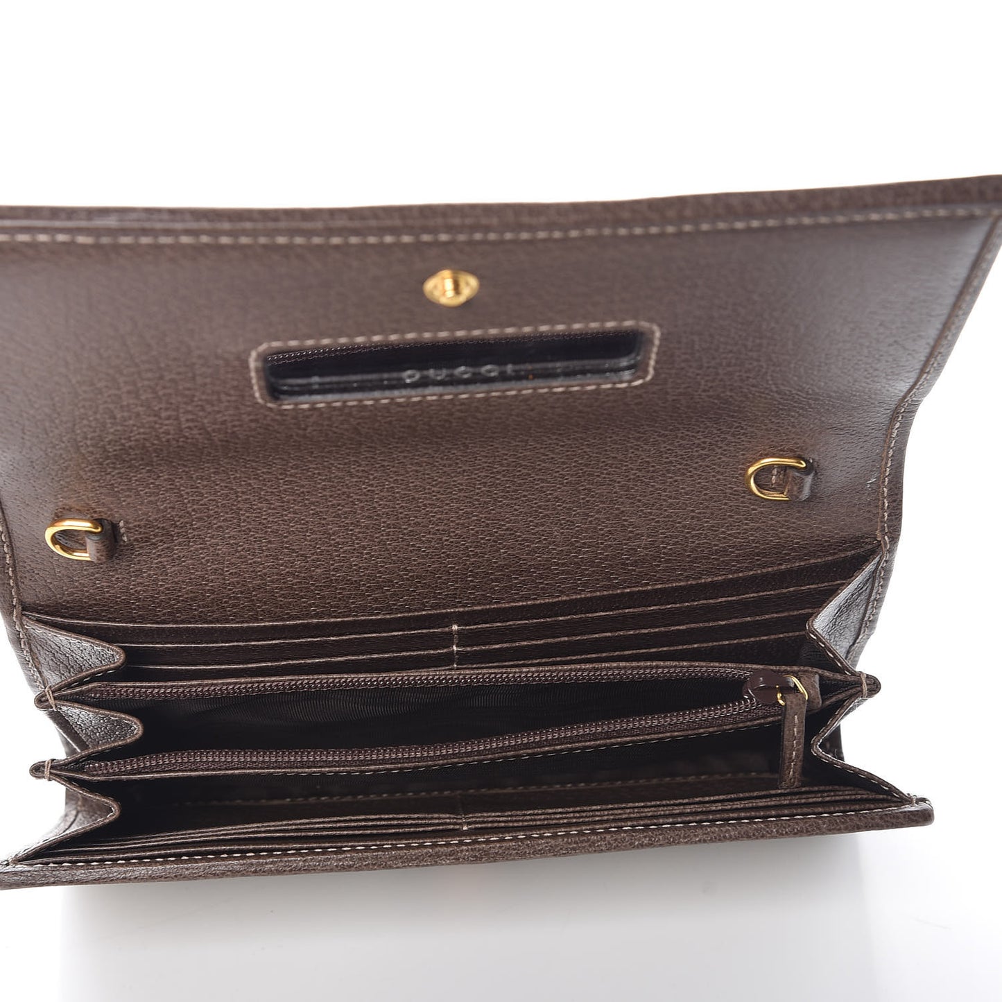 GG Supreme Monogram Web Ophidia Wallet On Chain Brown
