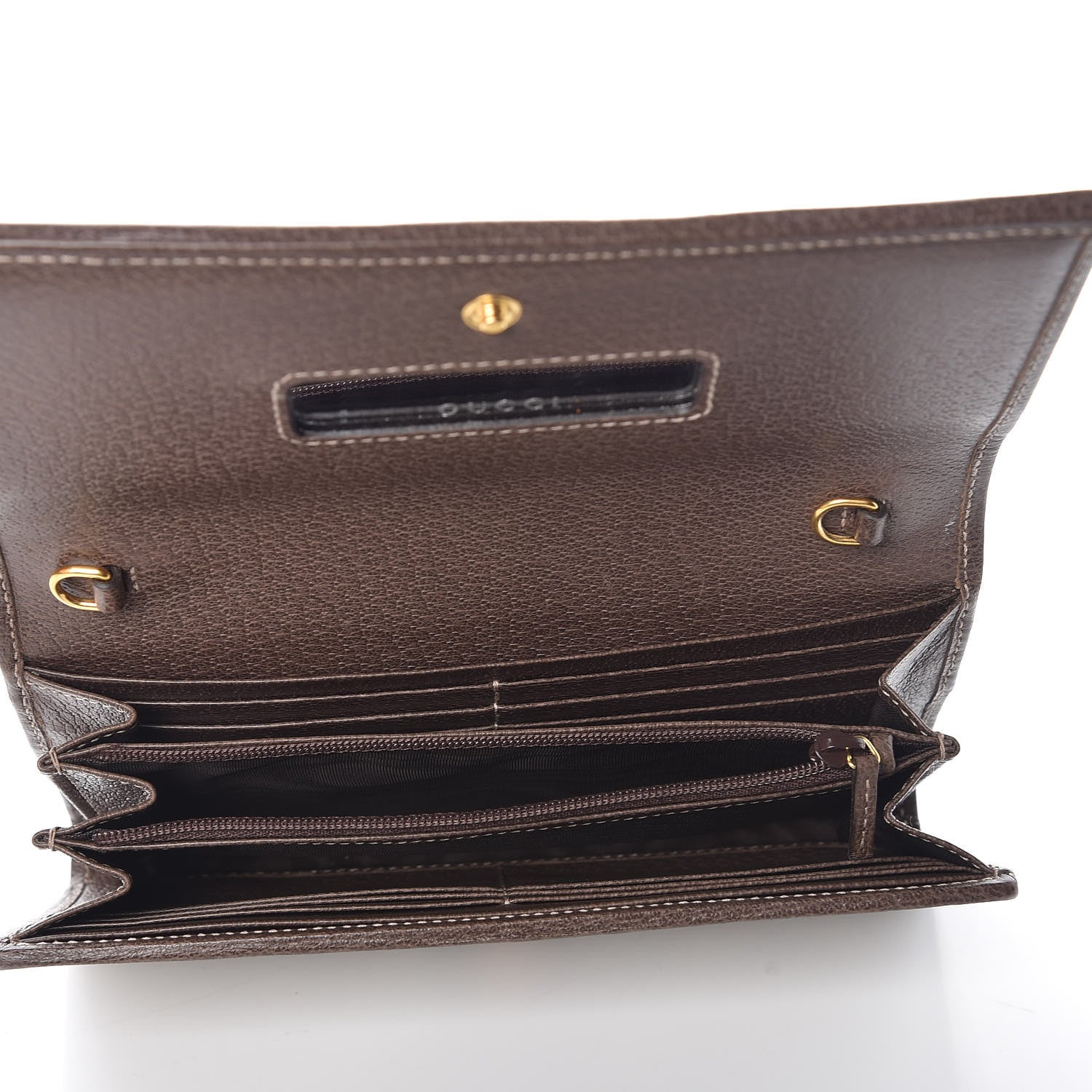 Gucci GG Supreme Monogram Web Ophidia Wallet On Chain Brown 7 of 10