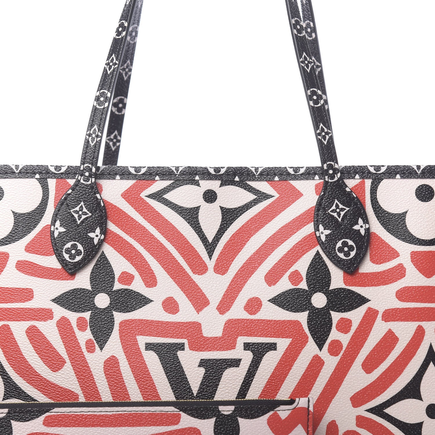 Louis Vuitton Monogram Giant Crafty Neverfull MM Creme Rouge Black 7 of 10