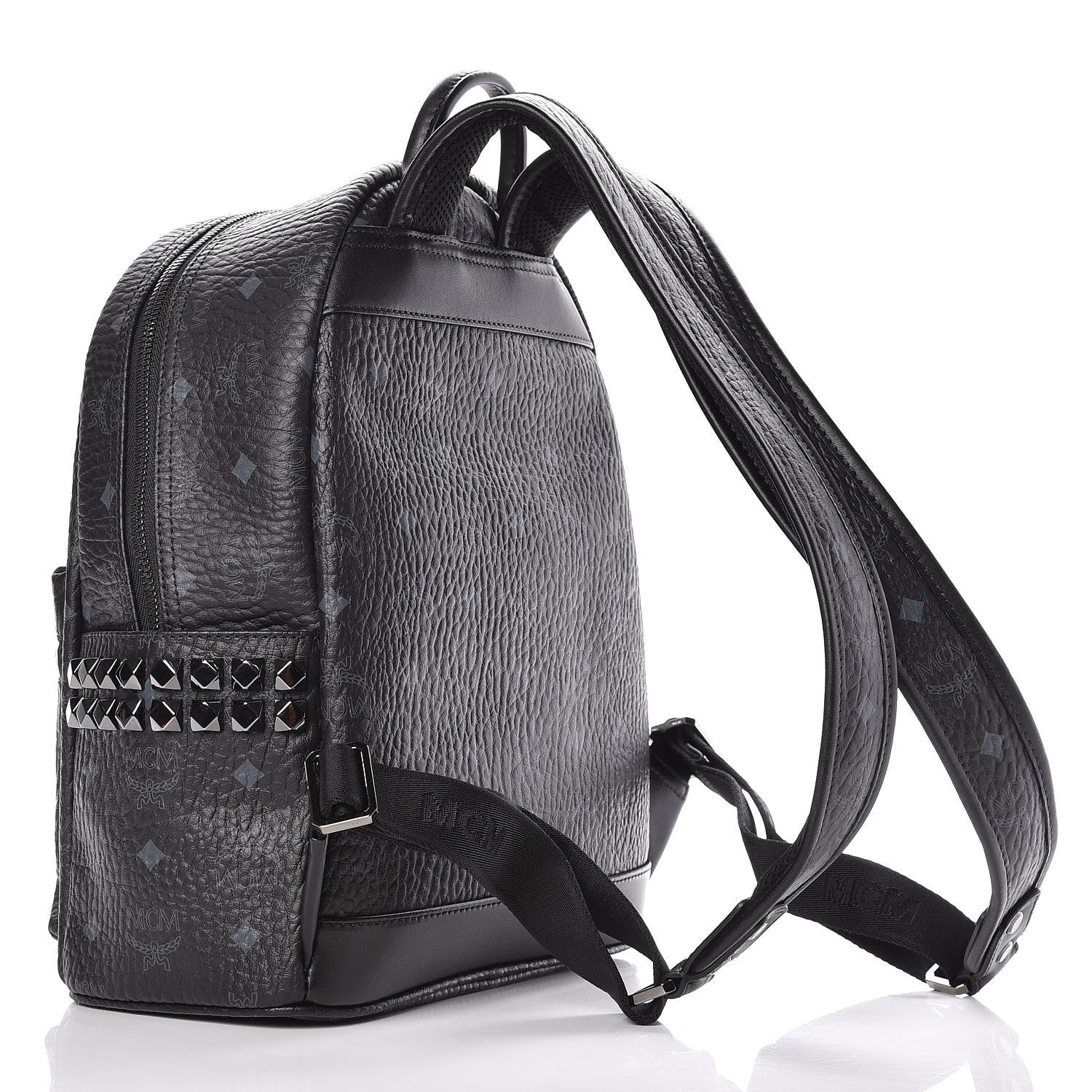 MCM Visetos Small Side Stud Stark Backpack Black 3 of 10
