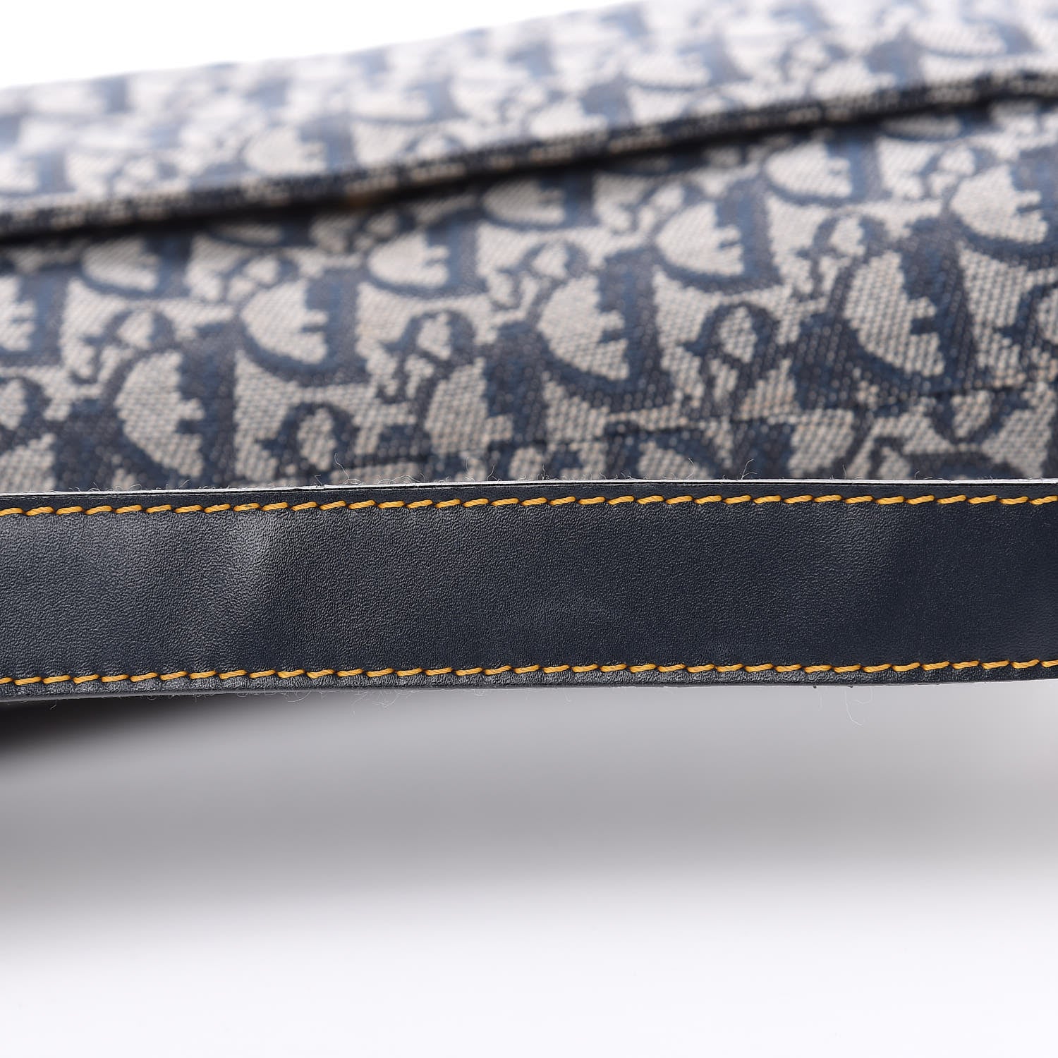 Christian Dior Monogram Double Saddle Bag Navy Blue 10 of 13