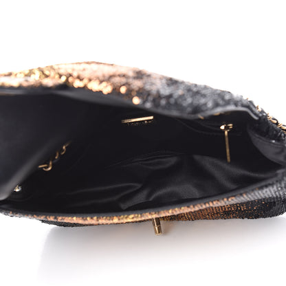 Chanel Sequin Medium Single Flap Bronze Black 5 of 11