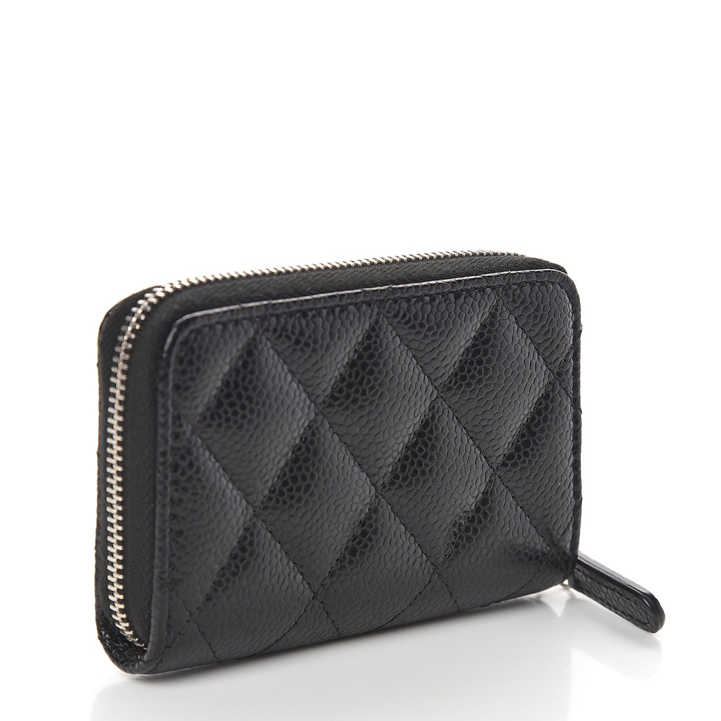 Caviar Quilted Zip Coin Purse Black