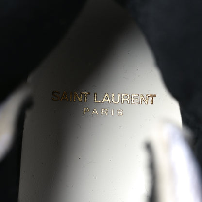 Saint Laurent Calfskin Smith High Top Sneakers 36.5 White Black 7 of 9