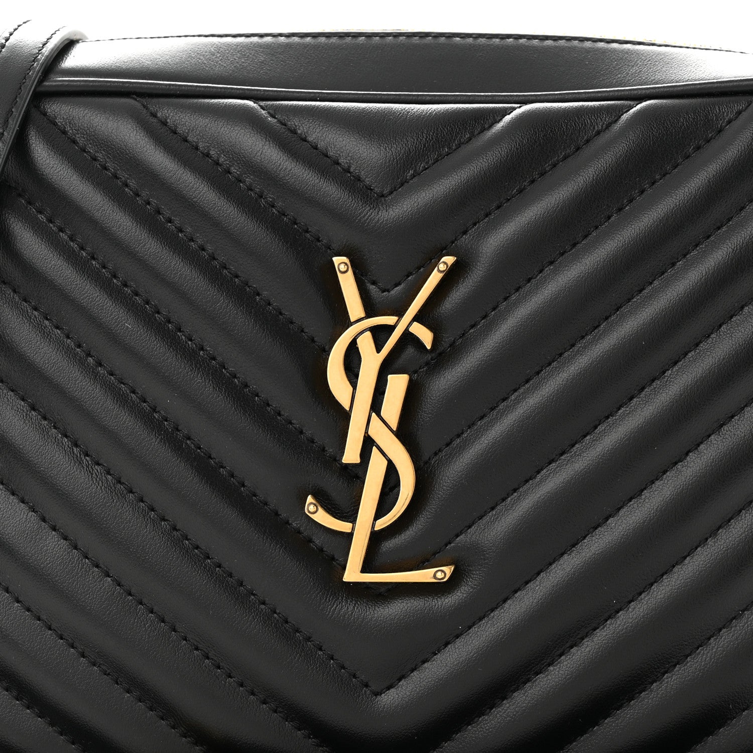 Saint Laurent Calfskin Matelasse Monogram Lou Camera Bag Black 8 of 11