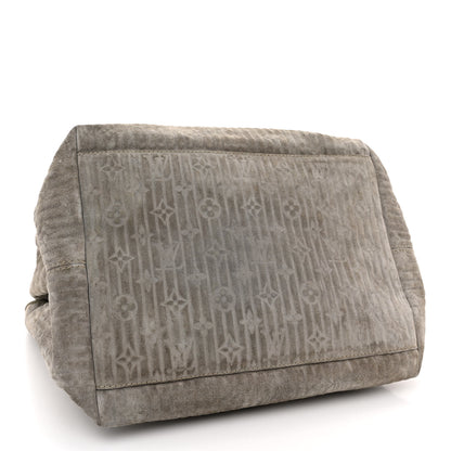 Louis Vuitton Suede Snakeskin Monogram Embossed Whisper GM Jade 4 of 16