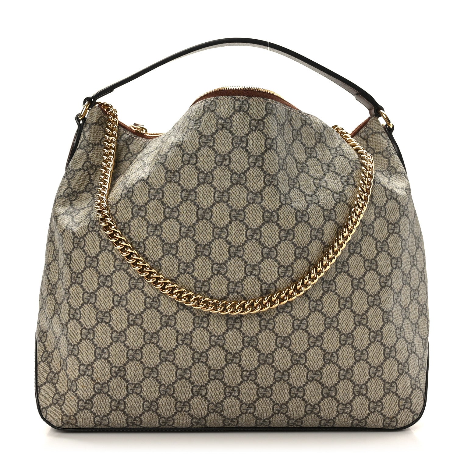 Gucci GG Supreme Monogram Large Linea A Hobo Light Brown 1 of 9