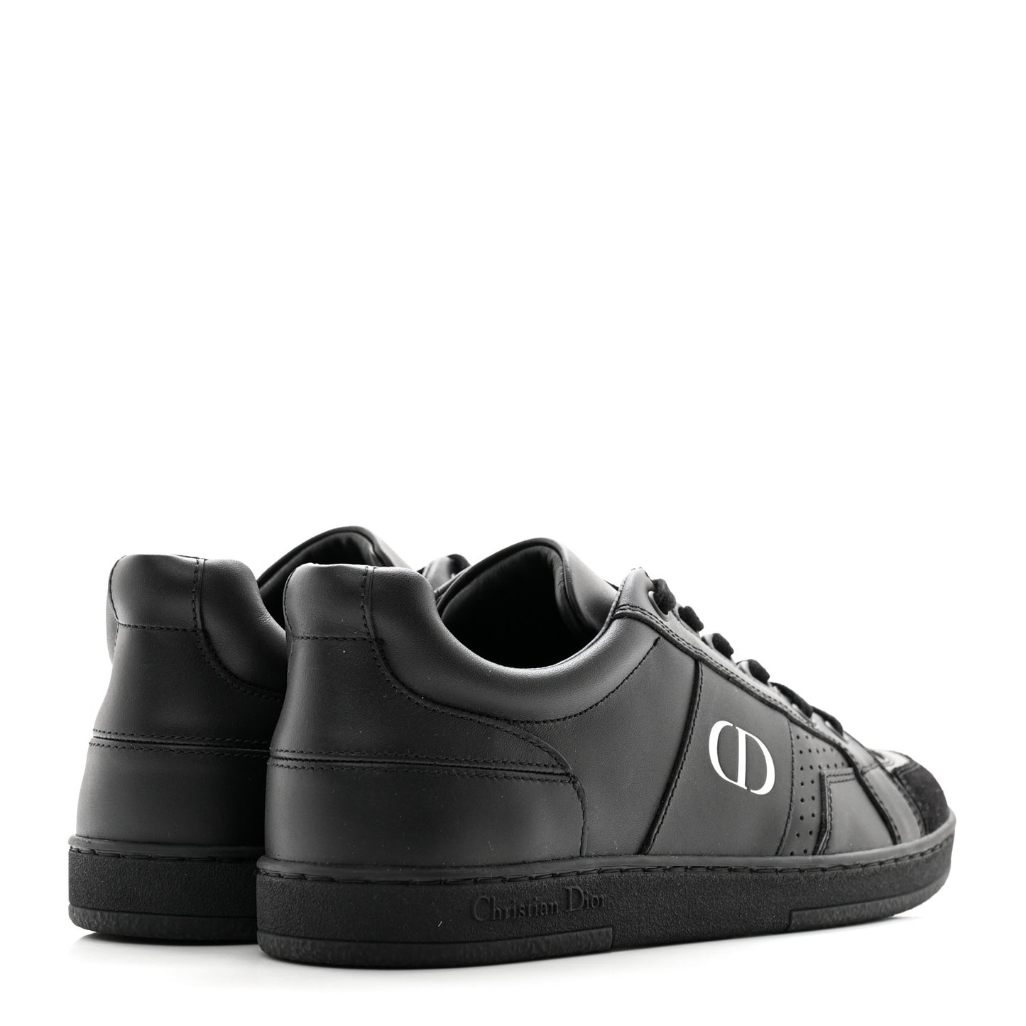 Calfskin Suede Logo Sneakers 36 Black