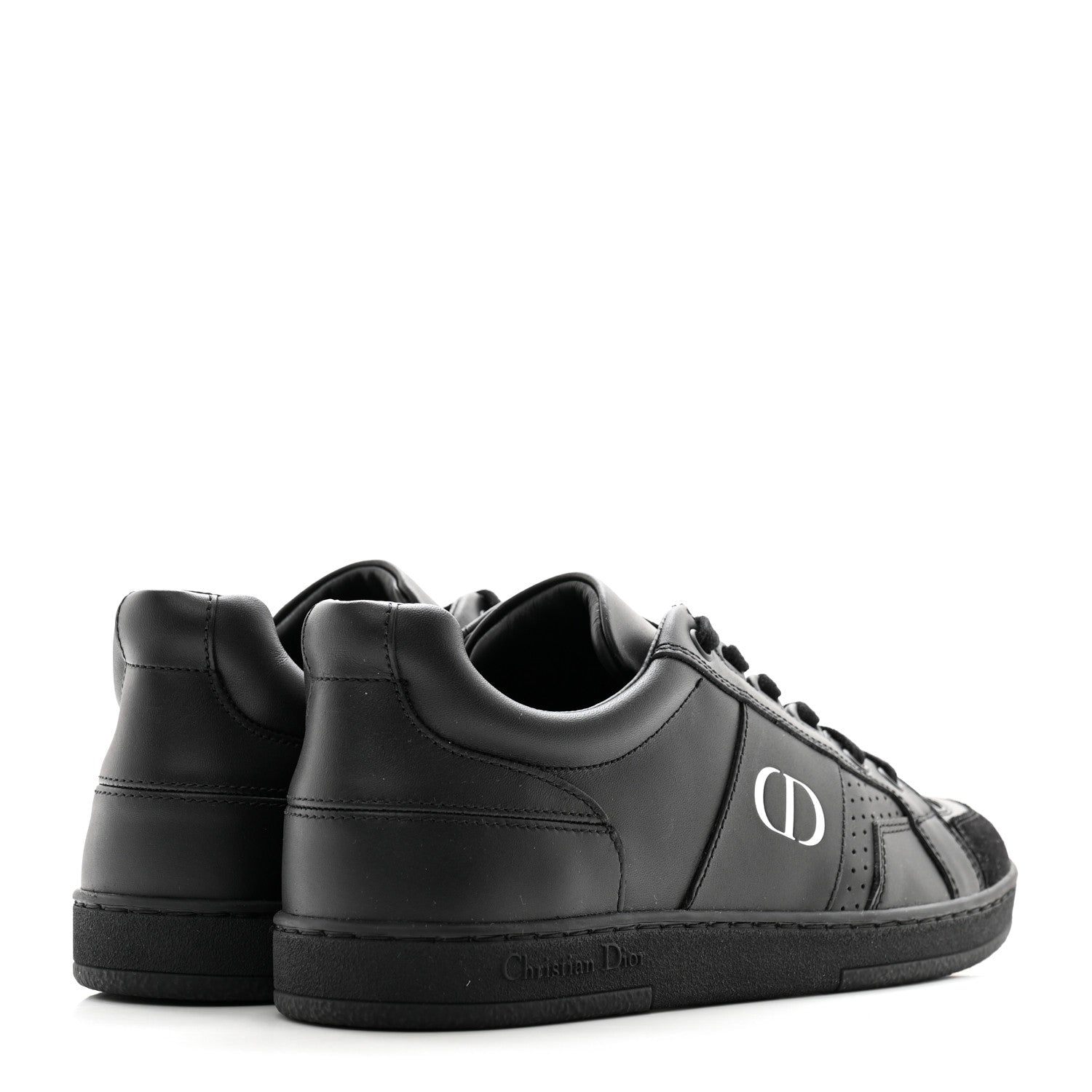 Christian Dior Calfskin Suede Logo Sneakers 36 Black 4 of 11