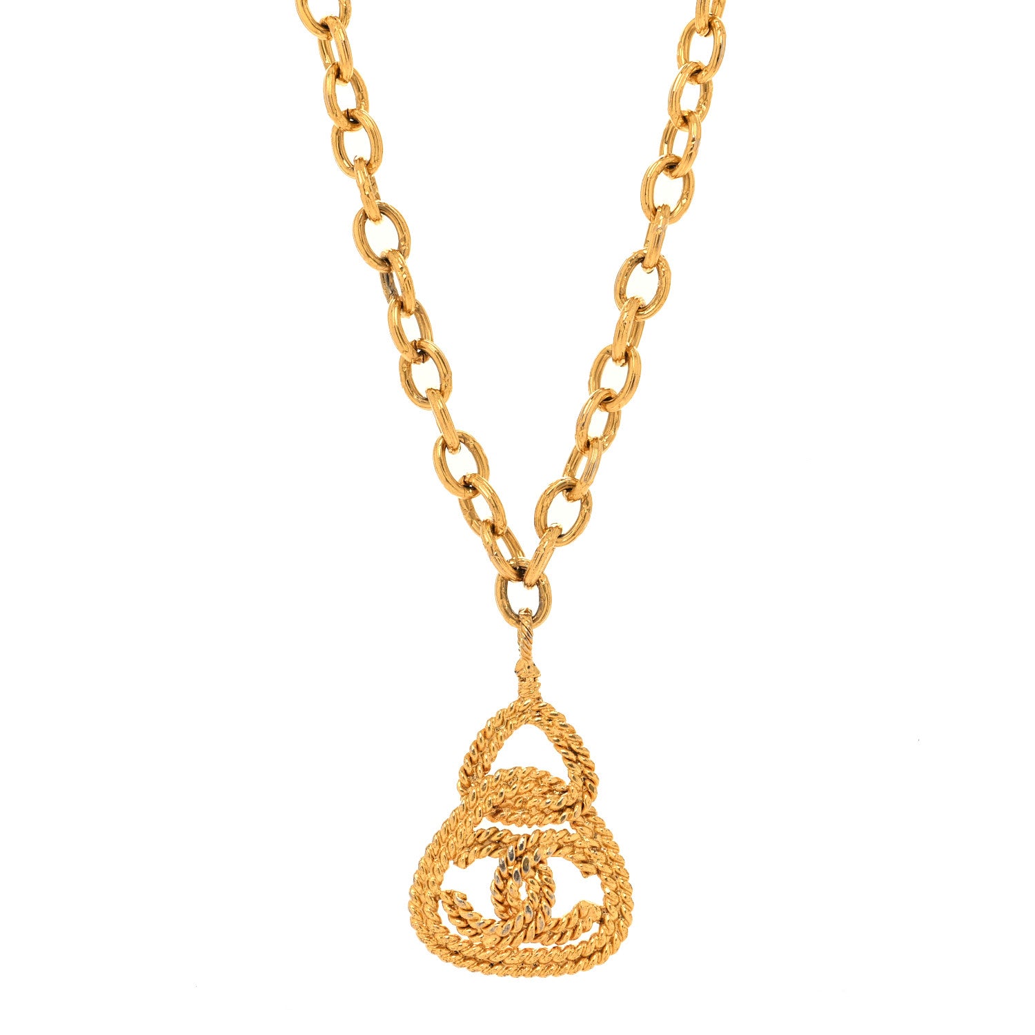 Chanel Metal CC Chain Pendant Necklace Gold 1 of 4