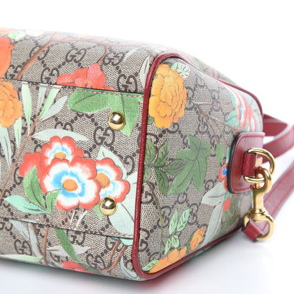 Gucci GG Supreme Monogram Tian Small Boston Beige Multicolor Red 10 of 13