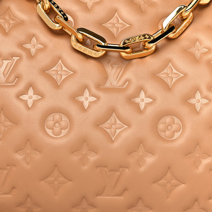 Louis Vuitton Lambskin Embossed Monogram Coussin PM Camel 7 of 11