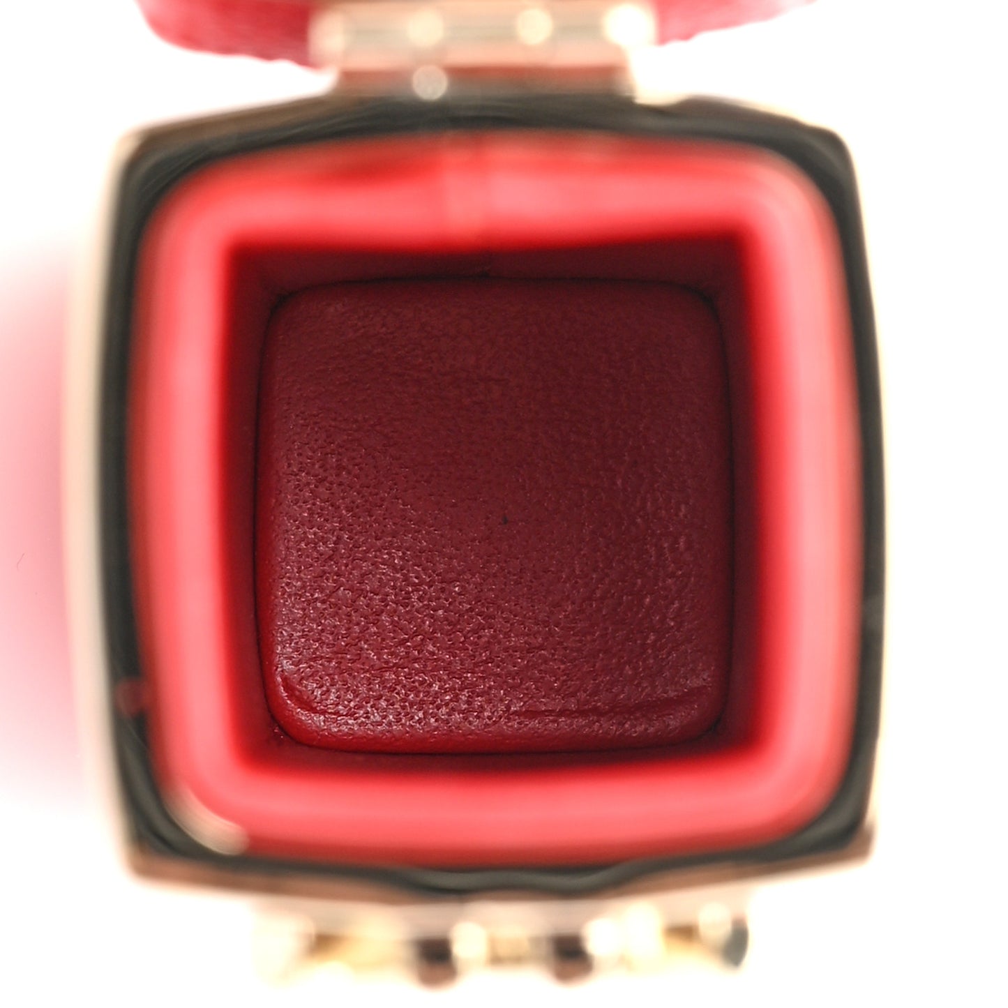 Caviar Stitched Lipstick Case On Chain Red