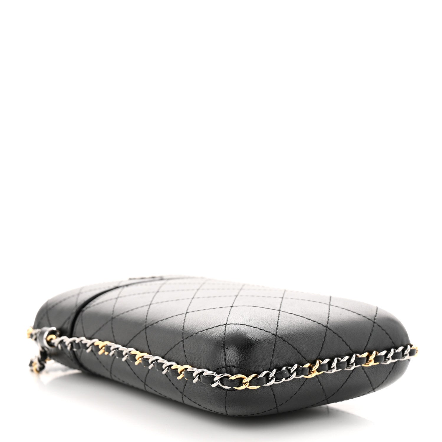 Chanel Lambskin Quilted Chain Around Phone Holder Black 4 of 14