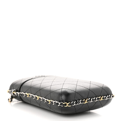 Chanel Lambskin Quilted Chain Around Phone Holder Black 4 of 14