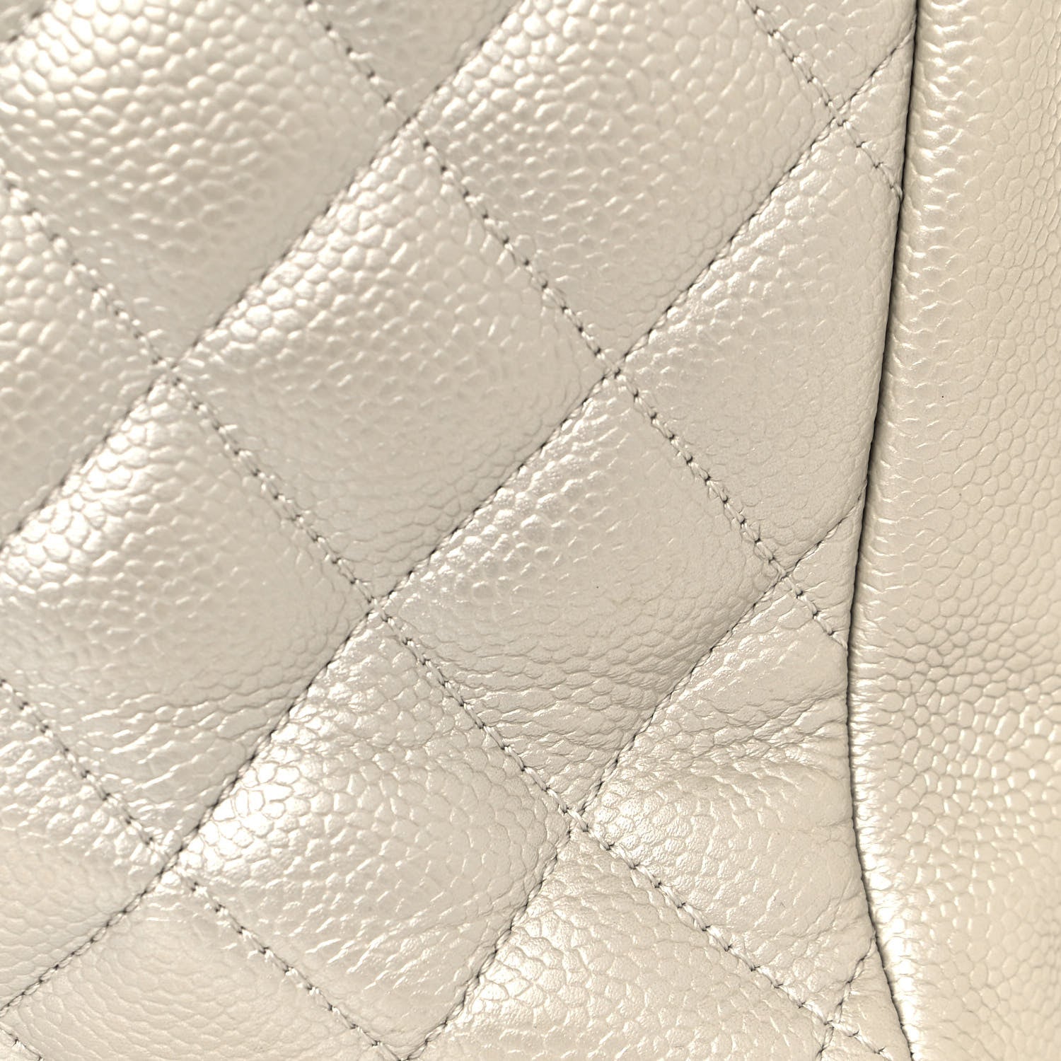 Chanel Metallic Caviar Quilted Grand Shopping Tote GST Pearl 15 of 15