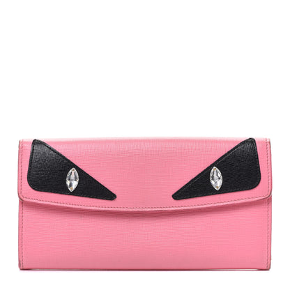 Fendi Vitello Elite Crystal Monster Eyes Simply Continental Wallet Lollypop Black 1 of 14
