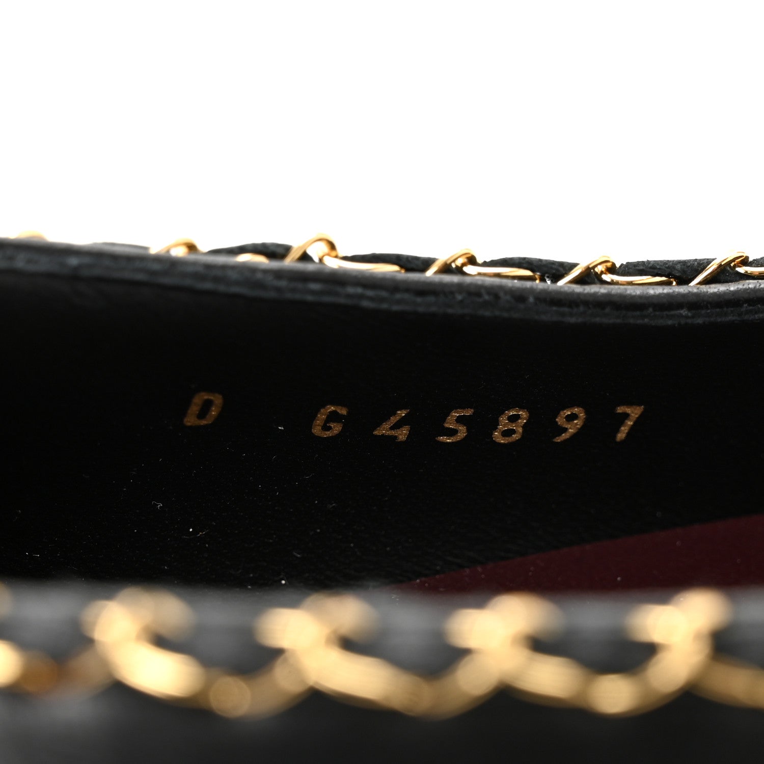 Chanel Lambskin Patent Cap Toe Chain Around Ballerina Flats 37 Black 9 of 10