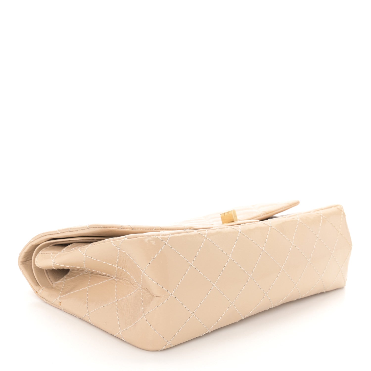 Chanel Patent Distressed Calfskin Quilted 2.55 Reissue 225 Flap Beige 4 of 14