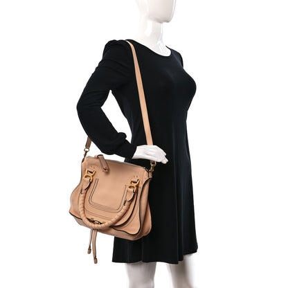 Chloe Calfskin Braided Medium Marcie Double Carry Milky Brown 2 of 13