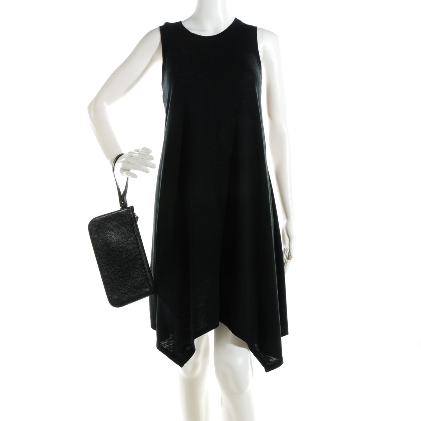 Pebbled Calfskin Zip Pouch Black