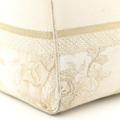 Christian Dior Canvas Embroidered Jardin D'Hiver Medium Lady D-Lite White Gold 14 of 14