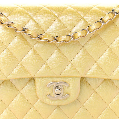 Chanel Iridescent Caviar Quilted Medium Double Flap Yellow 12 of 13