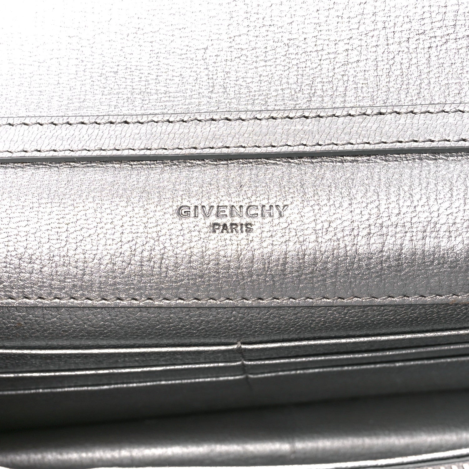Givenchy Metallic Sugar Goatskin Pandora Chain Wallet Silver 7 of 11