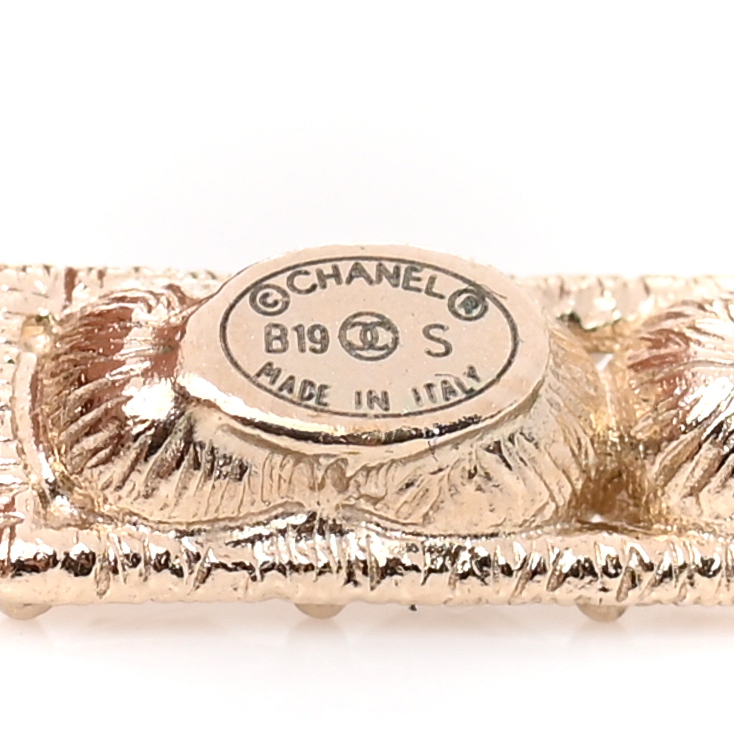 Chanel Crystal Cha-Nel Logo Drop Earrings Gold 4 of 5