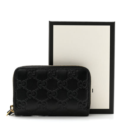 Gucci Guccissima Zip Around Coin Purse Wallet Black 10 of 10