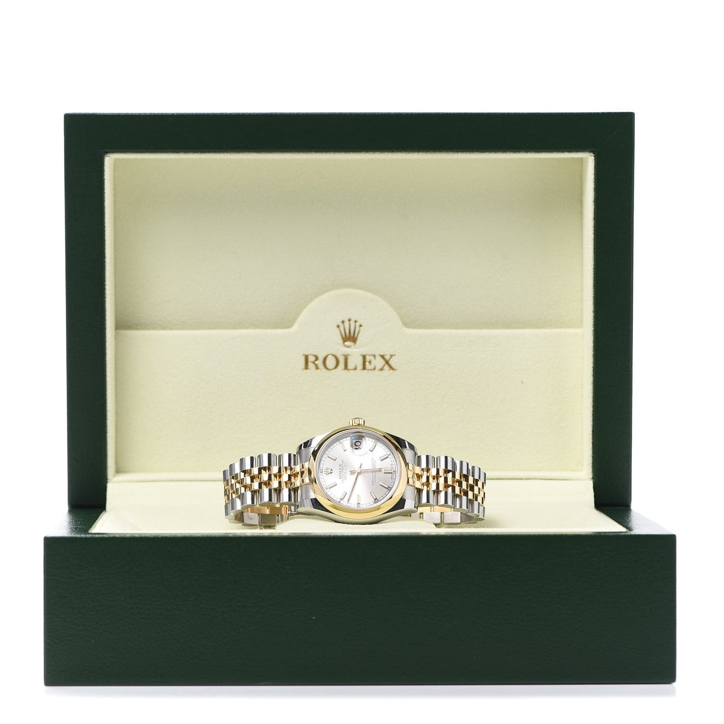 Stainless Steel 18K Yellow Gold 31mm Oyster Perpetual Datejust Watch Silver 178243