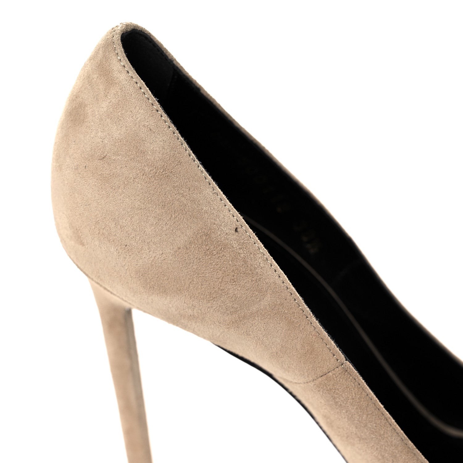 Saint Laurent Suede Calfskin Zoe 105 Pumps 39.5 Beige Black 9 of 9