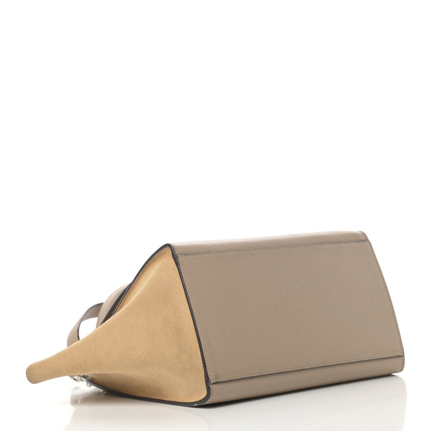 Drummed Calfskin Suede Small Trapeze Dune
