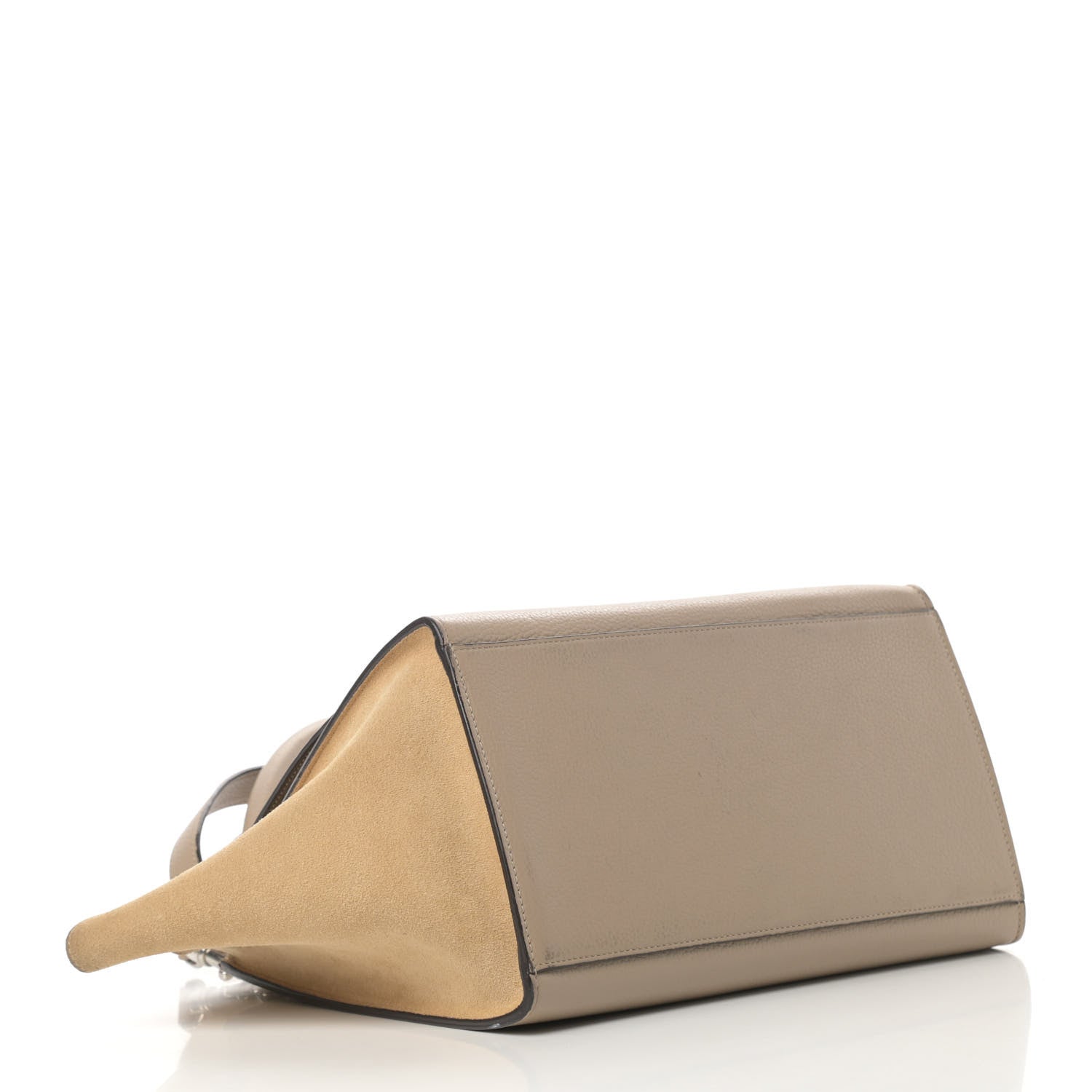 Celine Drummed Calfskin Suede Small Trapeze Dune 4 of 19