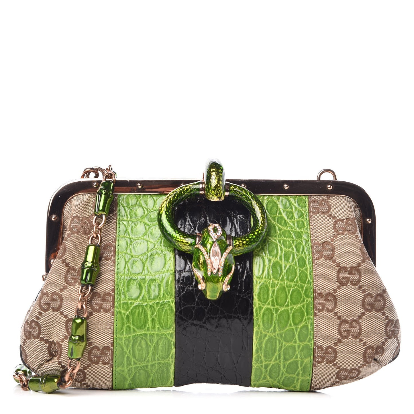 Monogram Alligator Jeweled Dragon Evening Bag