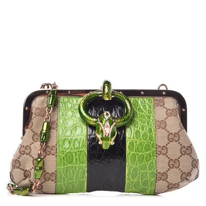 Gucci Monogram Alligator Jeweled Dragon Evening Bag 1 of 11
