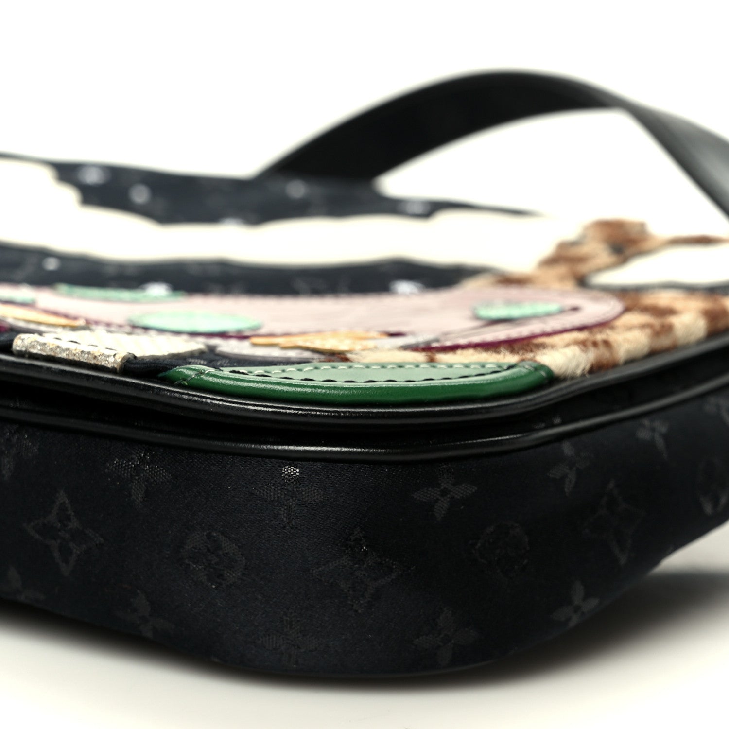 Louis Vuitton Satin Mini Monogram Conte De Fees Patchwork Musette Black 10 of 10