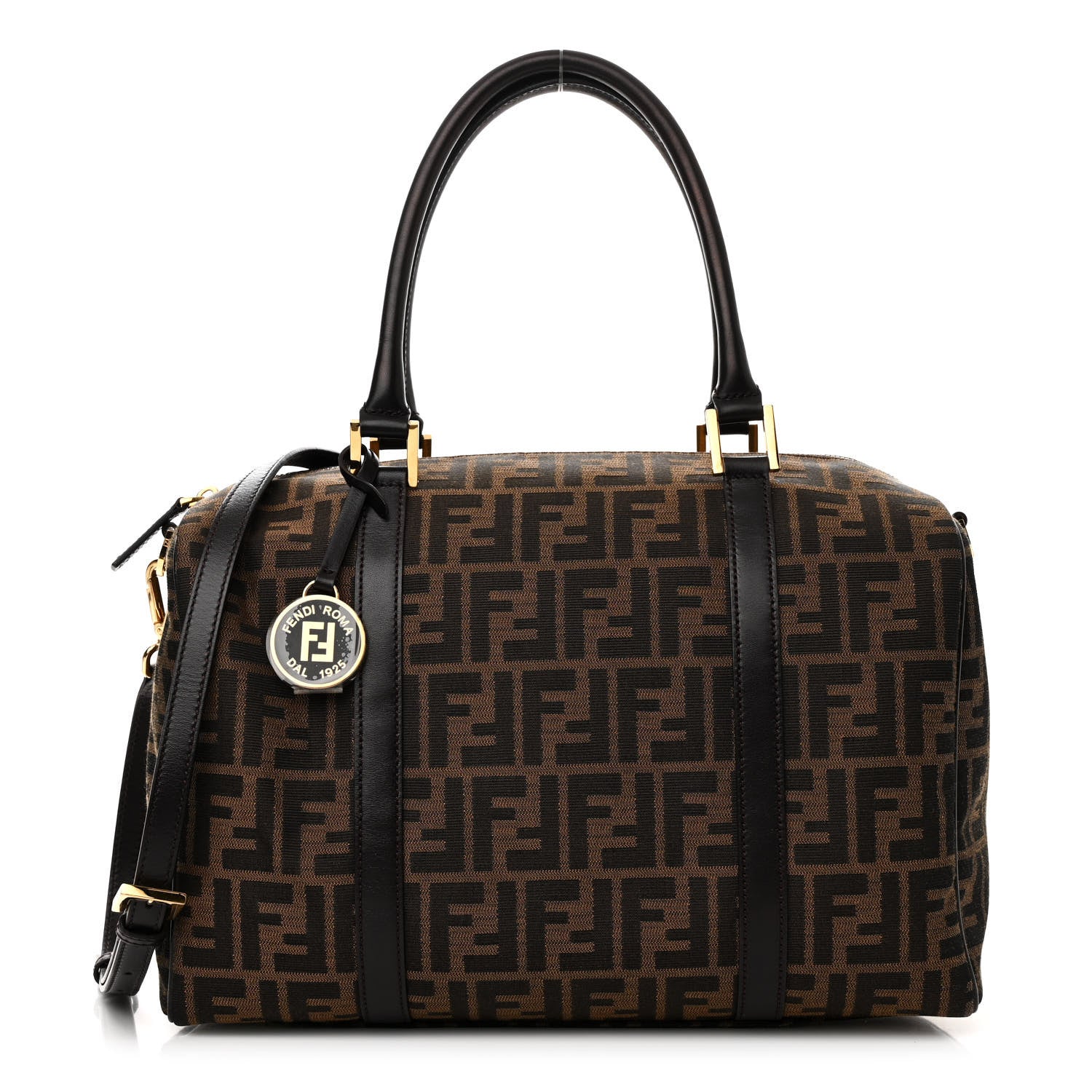 Fendi Zucca Medium Convertible Boston Satchel Tobacco Brown 1 of 11