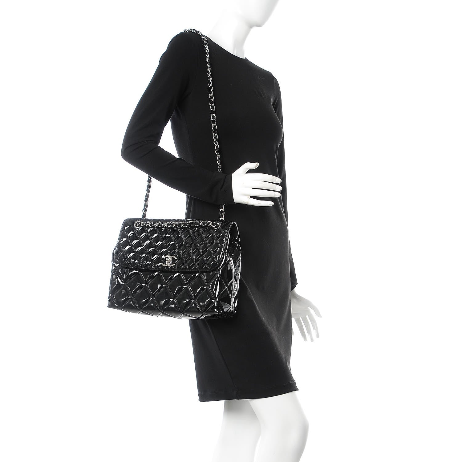 Chanel Vinyl Quilted In the Business Flap Bag Black 3 of 11
